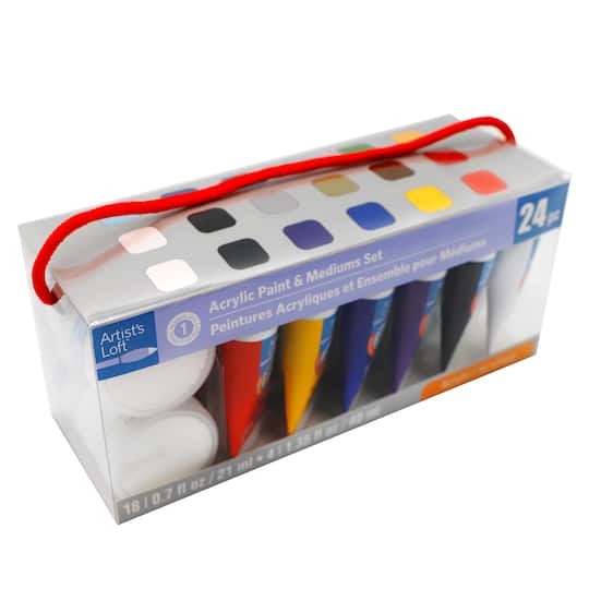 12 Pack: 24 Piece Acrylic Paint & Mediums Set By Artist's Loft™